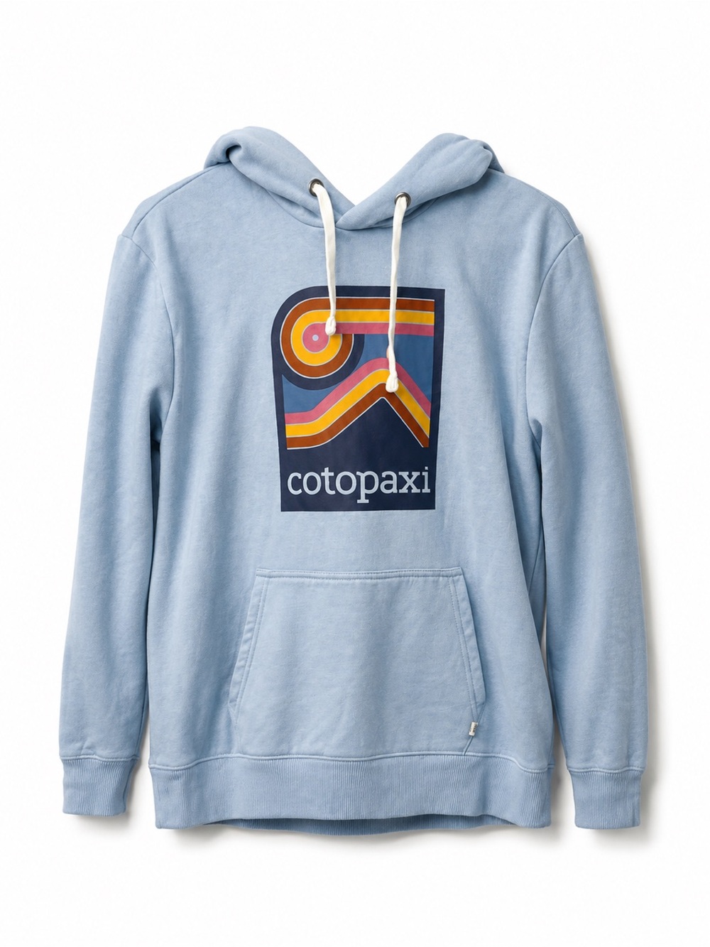 Cotopaxi Graphic Hoodie Pullover Light Blue Size Small